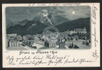 Füssen Lech Bahnhof Mondschein Litho