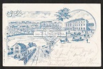 Federlitho Deutschenbora Bahnhof Gasthof Gasts