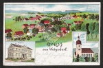 Litho Weigsdorf Obere Schule Kirche 1905