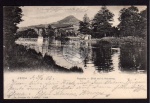 Jena Paradies Brücke Blick auf Hausberg 1903