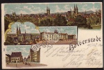 Halberstadt 1904 Litho Holzmarkt Kaserne Dom