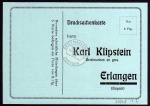 Erlangen K. Klipstein Briefmarken Werbe Karte