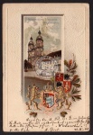 super Wappen Präge Litho Gößweinstein 1900 