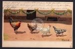 Mailick Hühner Ostern 1903 Künstlerkarte