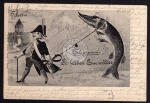 Teterow Telegramm Postbote Fisch 1902