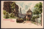 Kaiserschloss Mylau Einfahrt Rathaus. Wehrgang