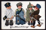 Weltkrieg Einkleidung Kinder 1915