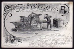 Gutenberg Drucker Druckmaschine Humor 1905