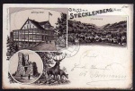 Litho Gebrigs Hotel Lauenburg 1898 Hirsch