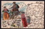 Bayern Litho Bayr. Tracht Reklame Kaffee 1898