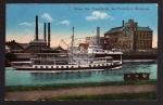 Velsen Kon Papierfabriek met Pleizierboot 1913