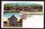 Litho Oberaula Gasthaus H. Schüssler um 1900 