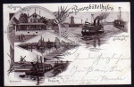 Brunsbüttelhafen 1897 Litho Mole Windmühle