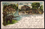 Hamburg 1896 Restaurant Zoo Elefant Affe