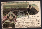 Durlach 1896 Litho Hengst denkmal Rathaus Thur