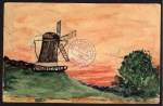 Großröhrsdorf 1918 Windmühle handgemalt Mole