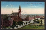 Oderberg Bahnhof Kirche Schule Rathaus 1915
