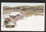 Litho Cunewalde Bahnhof Rittergut Kirche mit S