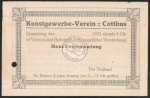 Cottbus Kunstgewerbeverein 7.6.1921 Einladung