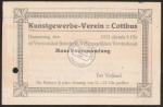 Cottbus Kunstgewerbeverein 7.6.1921 Einladung 