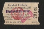 Freiberg Parkfest Eintrittskarte August 1954
