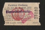 Freiberg Parkfest Eintrittskarte August 1954 