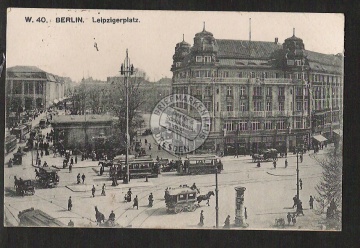 W 40 Berlin Leipzigerplatz Straßenbahn Pferde 