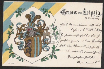Leipzig Studentika Wappen Heraldik 4.4.1900 