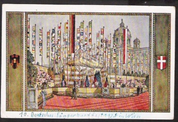 Wien 1928 Fest Postkarte Dt. Sängerbund Festze 