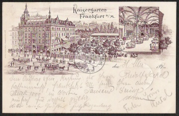 Litho Frankfurt Main Kaisergarten Restaurant R 