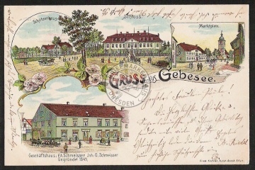 Litho Gebesee Schützenhaus Schloss Markt Gesch 