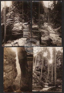 Sächsische Schweiz Schwedenlöcher 4 Fotos ca 1930 