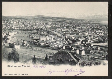 Zürich von der Weid aus 1903 Predigerplatz 
