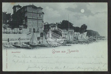 Sassnitz Strandhotel Mondschein AK 1898 