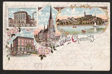 Gruss aus Chemnitz Litho Reichsbank Handels 
