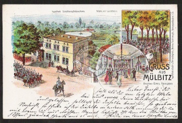 Litho Mülbitz Gasthof Schillerschlösschen Husa 