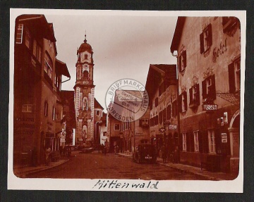 Foto Mittenwald Gasthof Hotel Post ca. 1900 