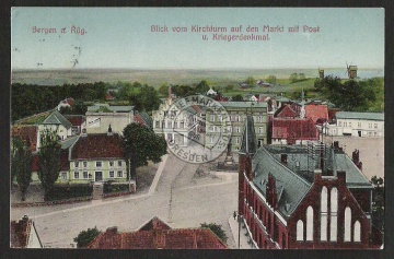 Bergen Rügen Markt Post Kriegerdenkmal Kaufhau 