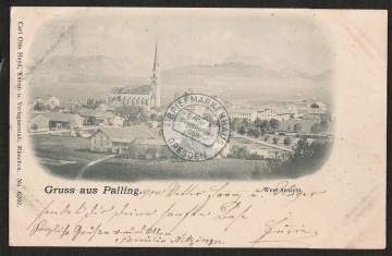 Palling Westansicht , Kirche 1898 