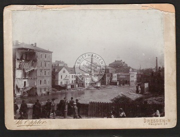Dresden Löbtau Hochwasser 1897 zersörtes Haus  - 
