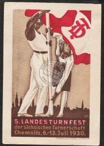Chemnitz 5. Landesturnfest 1930 Webekarte 