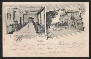 Dahlen Haushaltungsschule Speisesaal 1905 