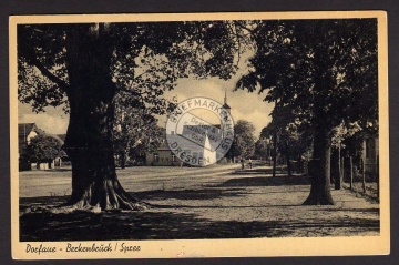 Berkenbrück Spree Dorfaue Platz mit Kirche 