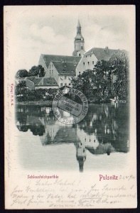 Puslsnitz Schlossteich Reliefkarte 1900 
