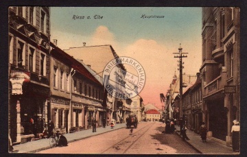 Riesa Elbe Hauptstrasse Leder Handlung 1918 