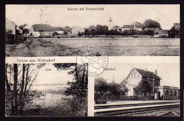 Wünsdorf Bahnhof Kirche Dorfansicht 1915 