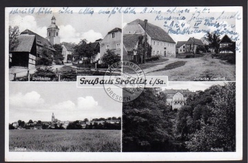 Gröditz Sa. Juracks Gasthof Dorfmitte Kirche 