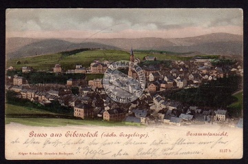 Eibenstock Gesamt Panorama 1900 