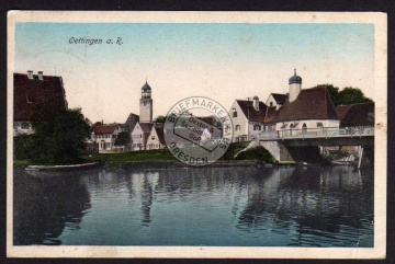 Oettingen a. R. Brücke Kirche 1910 