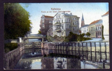 Rathenow Stadt Schleusenbrücke 1918 Feldpost 